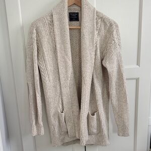 Abercrombie & Fitch Beige Knit Cardigan with Pockets